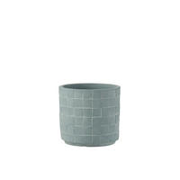 BLUMENTOPF VIERECKIG - Töpferei - Blau - M - 2er set - Ø 14 cm - Blau, Keramik (14/13cm) - J-Line