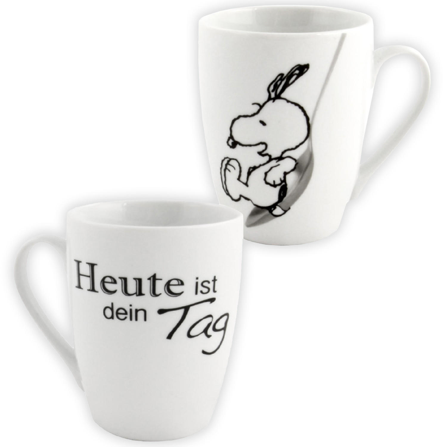 KAFFEEBECHER The Peanuts Snoopy Heute ist dein Tag! Weiß 280 ml - Multicolor, Keramik (0.28L) - United Labels
