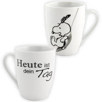 KAFFEEBECHER The Peanuts Snoopy Heute ist dein Tag! Weiß 280 ml - Multicolor, Keramik (0.28L) - United Labels