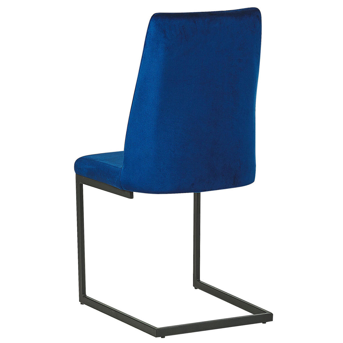 ESSZIMMERSTUHL 2er-Set Samtstoff Blau Lavonia - Blau, Textil/Metall (47/95/50cm) - Beliani