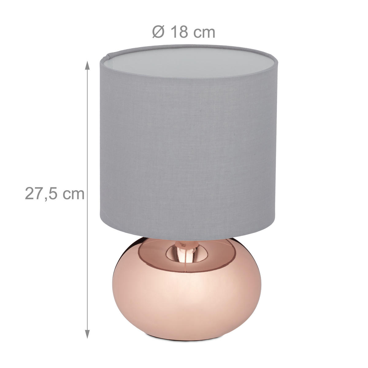 TISCHLAMPE - Multicolor, Kunststoff/Textil (18/18/27.5cm) - Relaxdays