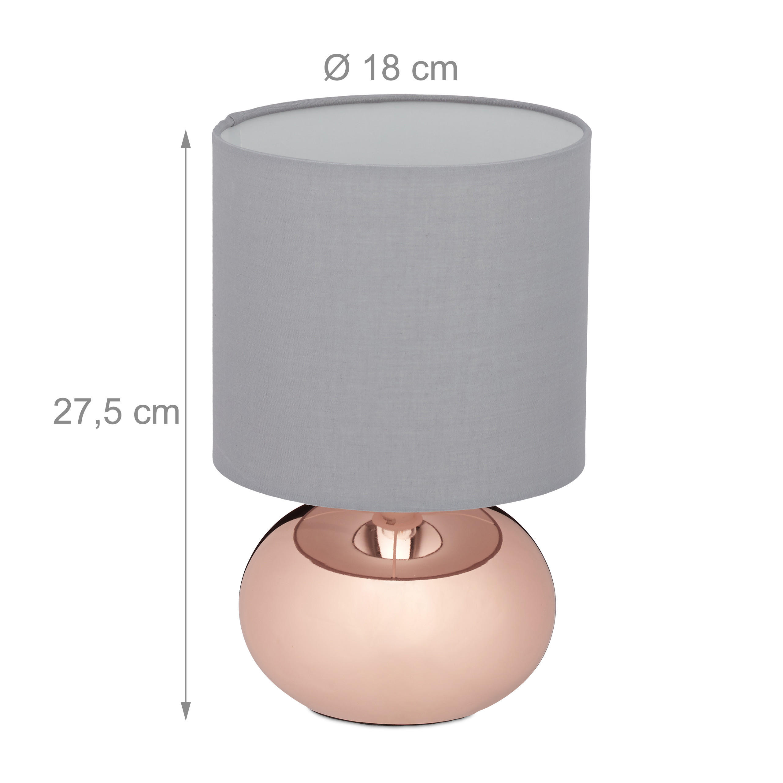 Thumbnail - Relaxdays Tischlampe, Mehrfarbig, Metall, Textil, Kunststoff, 18x27.5x18 cm, Lampen & Leuchten, Innenbeleuchtung, Tischl...