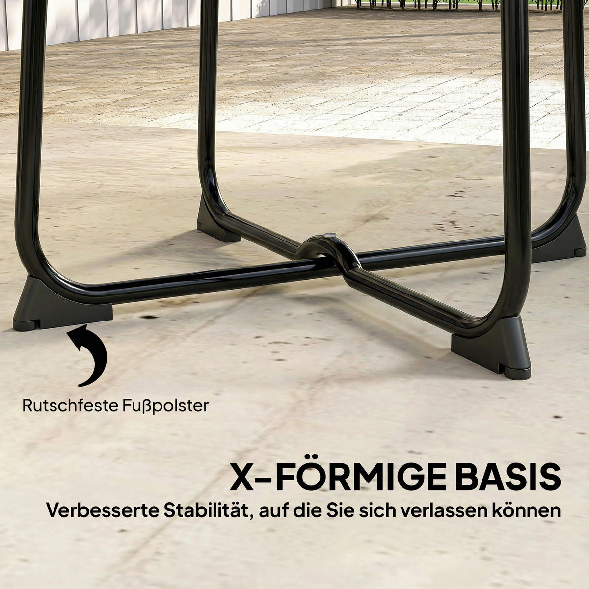 GARTENTISCH Schwarz 50.0/50.0/45.5cm - Schwarz, Metall (50/50/45.5cm)