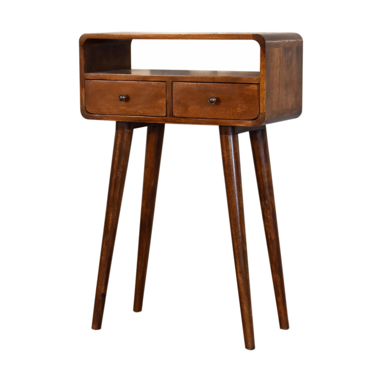 KONSOLENTISCH mit Kastanien-Finish - Messingfarben/Braun, Holz/Metall (30/60/90cm) - Artisan Furniture