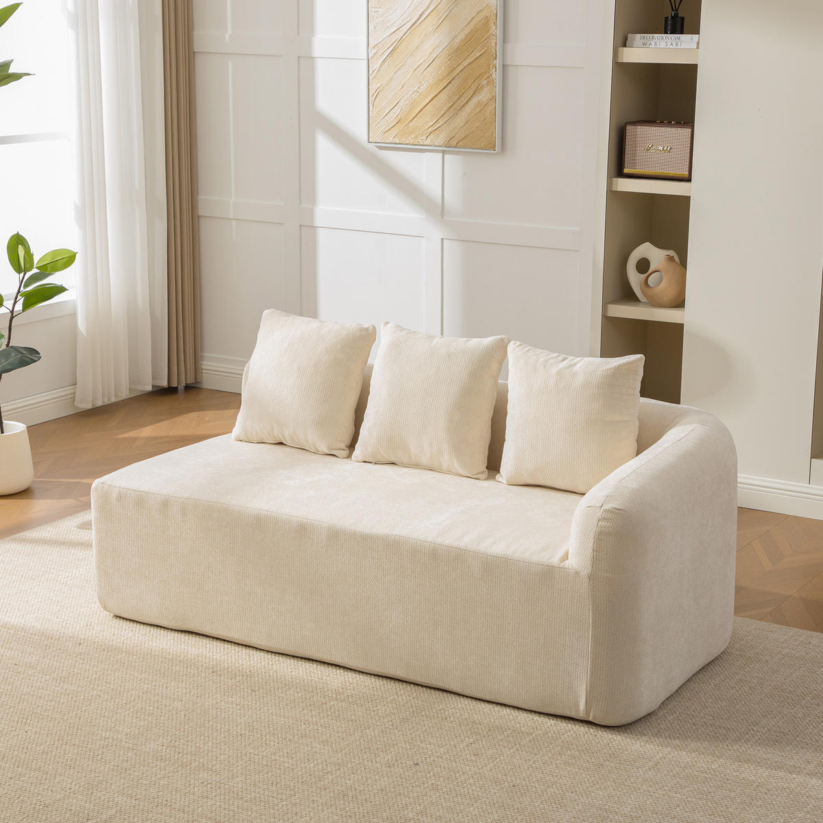SOFAELEMENT DE-35127 rechte mit Chenille-Bezug Beige - Beige, Textil (99/80.5/171.5cm) - ComfortXL
