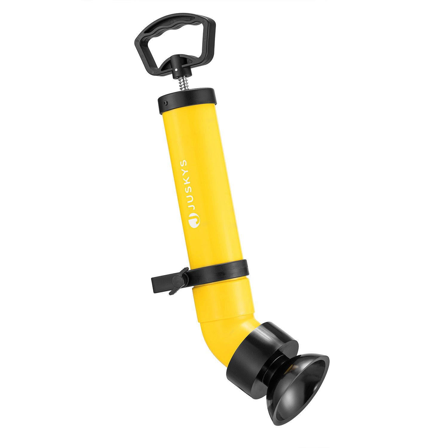ROHRREINIGUNGSPUMPE Abflussreiniger mit Handschuhen - Gelb, Kunststoff (13/8/55cm) - Juskys