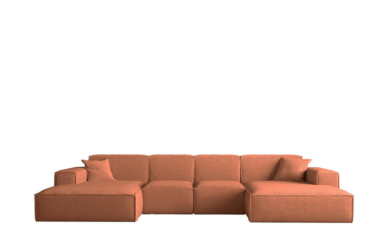 WOHNLANDSCHAFT Celes Premium Xs Bukla - Kupferfarben, Holzwerkstoff/Textil (342/73/165cm) - Fun Möbel