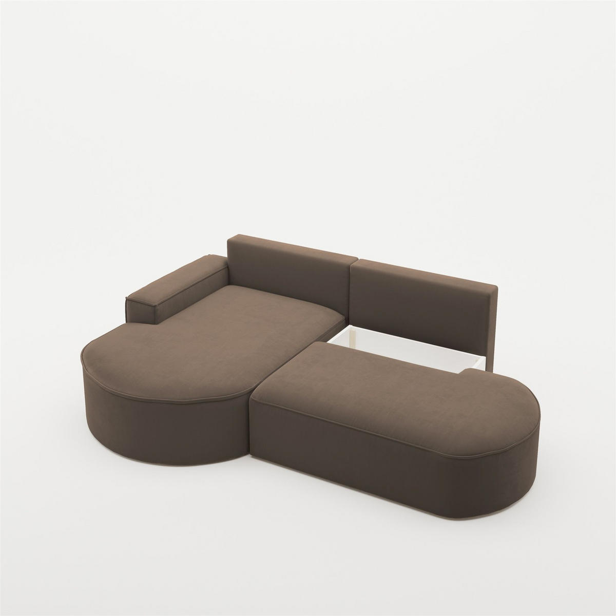 ECKSOFA Venedig Mit Schlaffunktion - Braun, Holzwerkstoff/Textil (278/179cm) - Fun Möbel