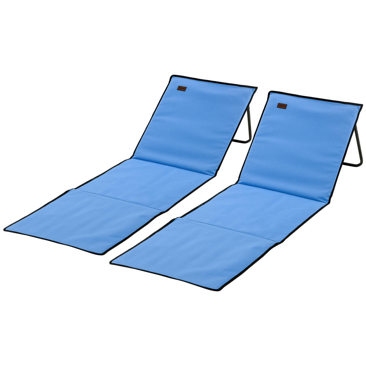 STRANDLIEGE, klappbar, verstellbare Rücklehne, Tragegurt, weiche Polsterung, Stahlrahmen, Blau, 142x51x40cm - Blau, Metall (142/40/51cm)