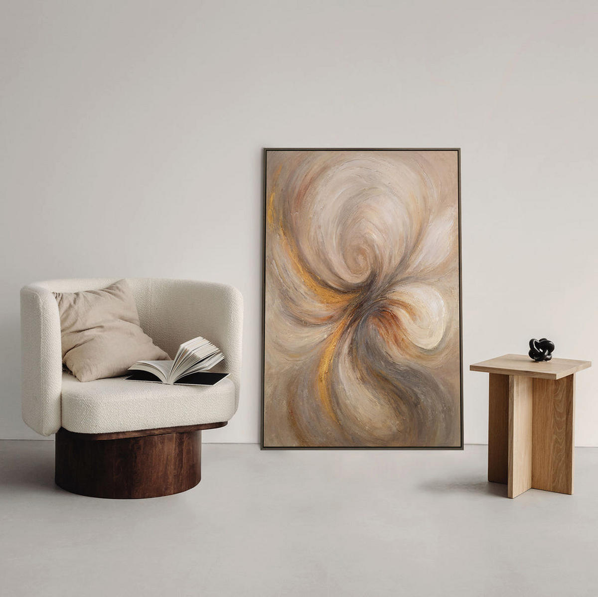 GEMÄLDE Energie des Stroms Schattenfugenrahmen Eichefarben 120x80 cm - Eichefarben, Holz (120/80cm) - YS-art gallery