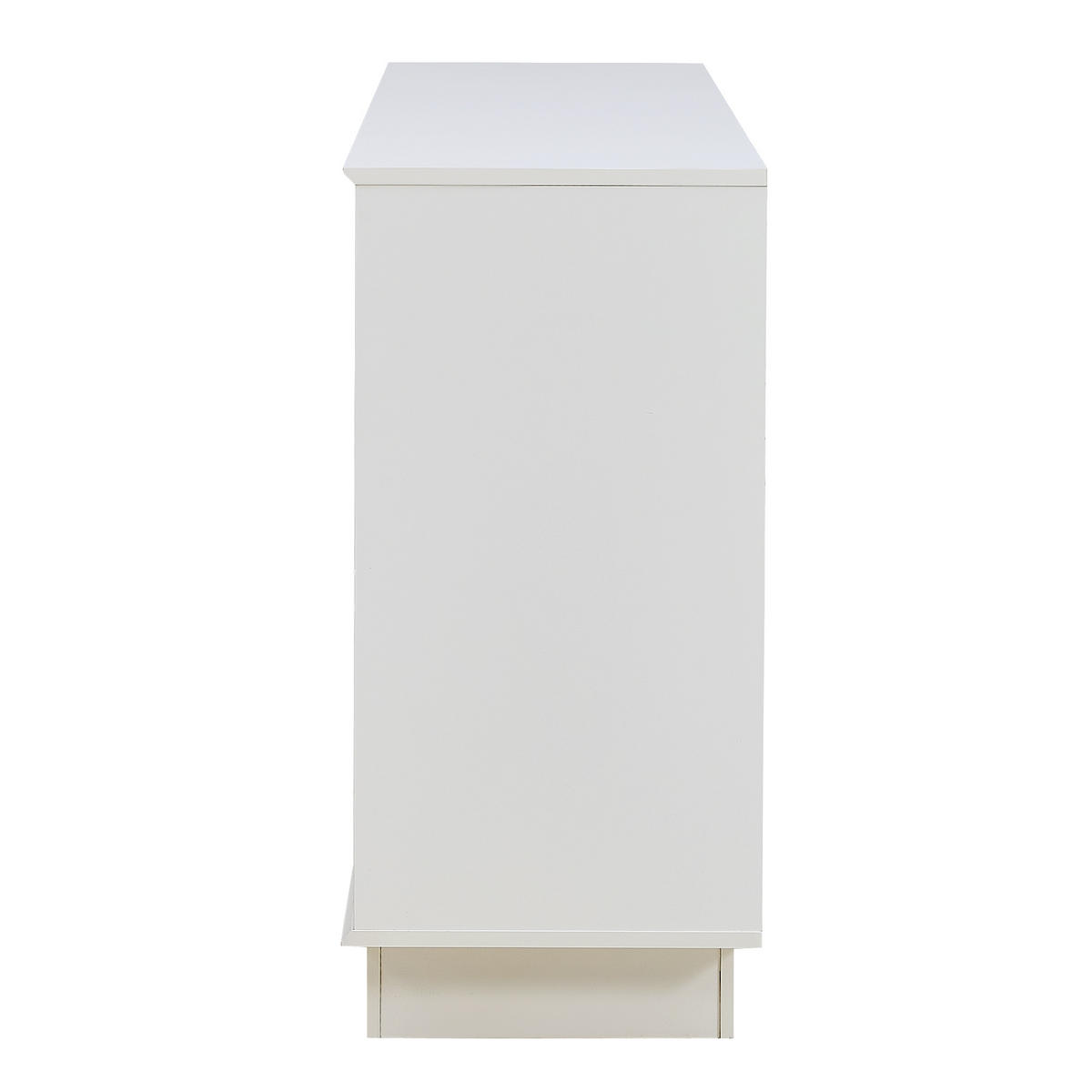 SIDEBOARD in Weiß Anrichte aus MDF mit 4-Türen-Design für Wohnzimmer und Esszimmer, B160/T38/H80 cm - Weiß, Holzwerkstoff/Metall (160/80/38cm) - STILVORA
