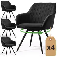 OTOČNÁ STOLIČKA, sada 4 ks, čierna 55/83/58 - čierna, textil (55/83/58cm) - RAUMHIRSCH FURNITURE