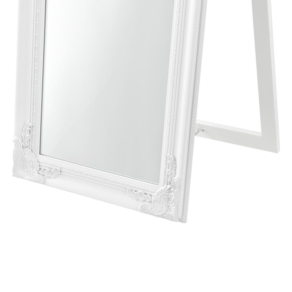 STOJANOVÝ ZRCADLO Arezzo - bílá, dřevo/sklo (28.5/160/140cm) - [en.casa]