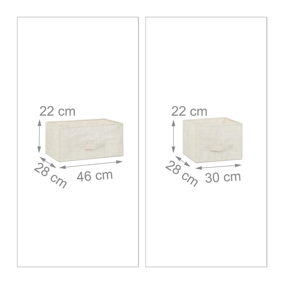 SCHUBLADENBOX - Creme, Holzwerkstoff/Textil (100/54.5/30cm) - Relaxdays