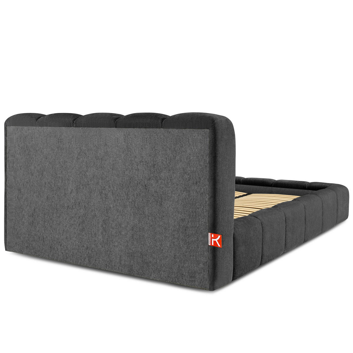 POLSTERBETT MERIDE Chenille, Anthrazit - Anthrazit/Schwarz, Holz/Textil (160/200cm) - KONSIMO®