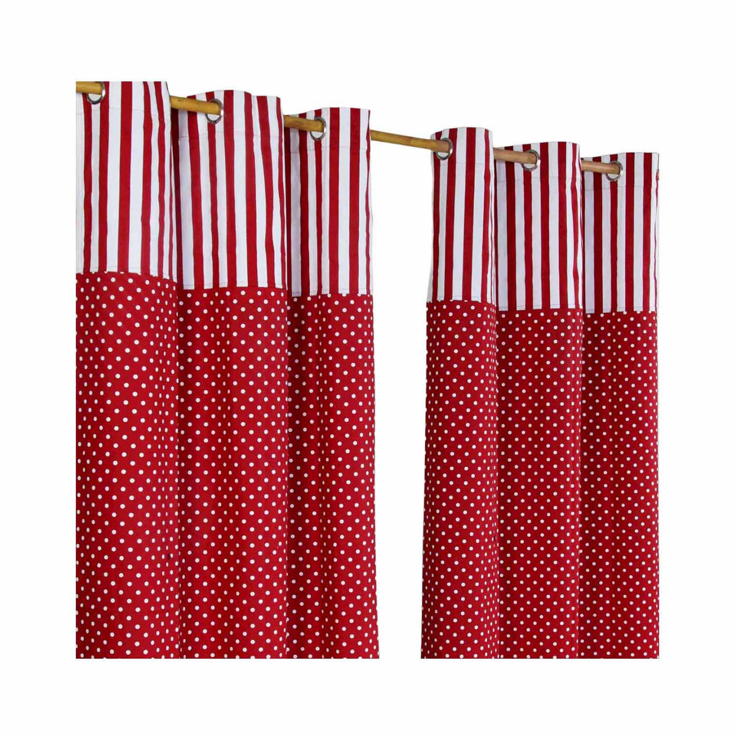 ÖSENVORHANG Polka Dots blickdicht 2er-Set, 137/228 cm - Rot, Textil (137/228cm) - Homescapes