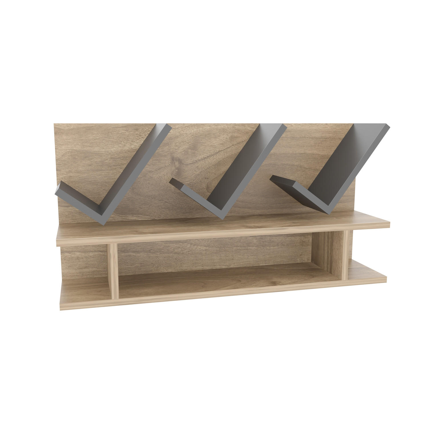 BÜCHERREGAL Larissa Walnuss Anthrazit - Eichefarben/Grau, Holzwerkstoff (22.5/45/90cm) - Decorotika