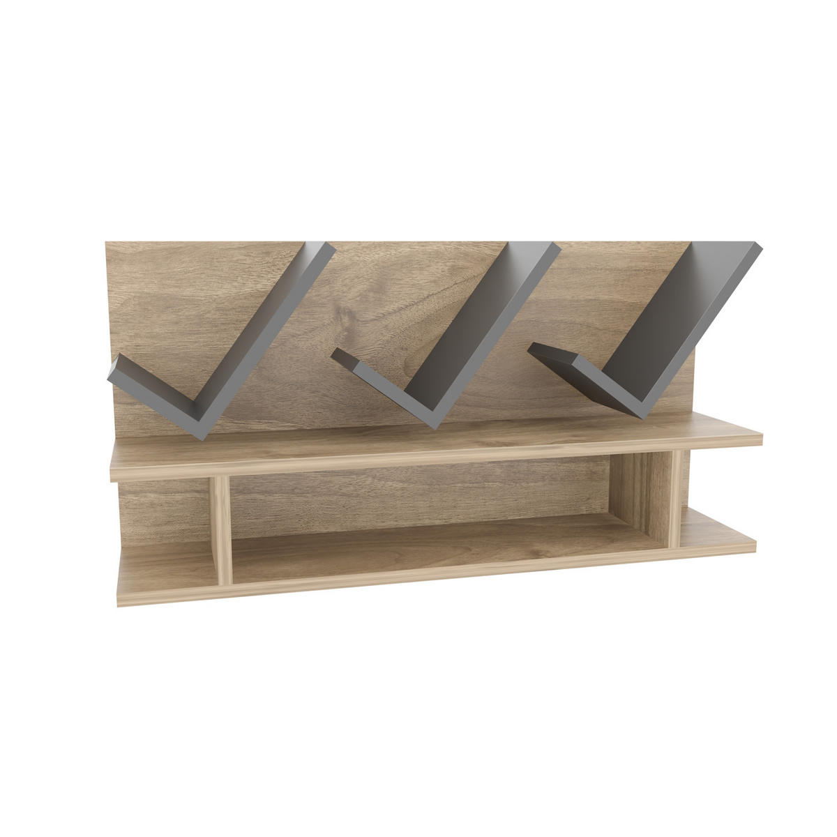 BÜCHERREGAL Larissa Walnuss Anthrazit - Eichefarben/Grau, Holzwerkstoff (22.5/45/90cm) - Decorotika