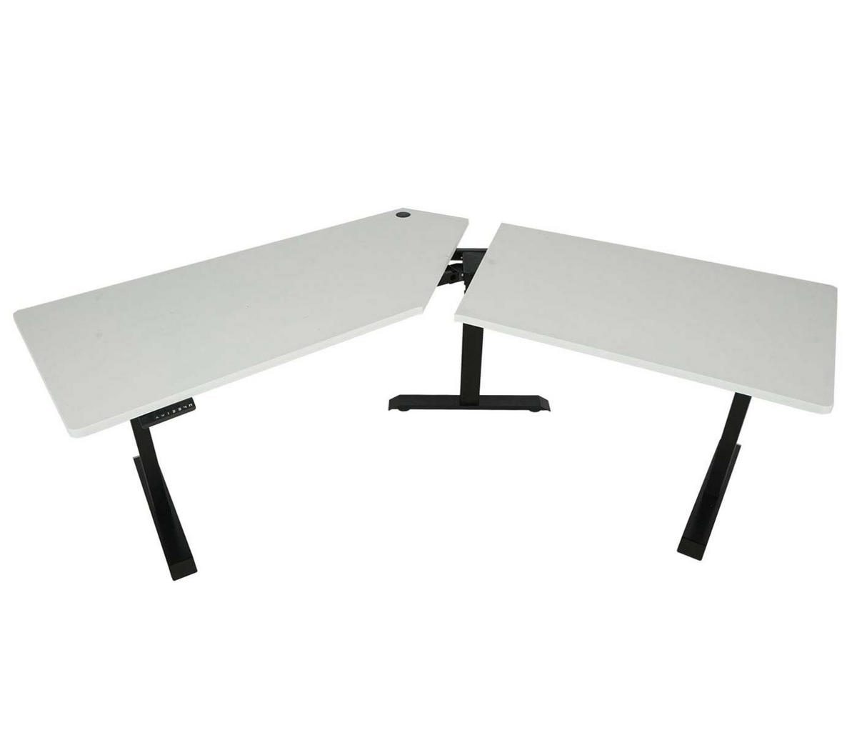 SCHREIBTISCH rechteckig Weiß, Schwarz - Schwarz/Weiß, Metall (75/257/121cm) - Jamb