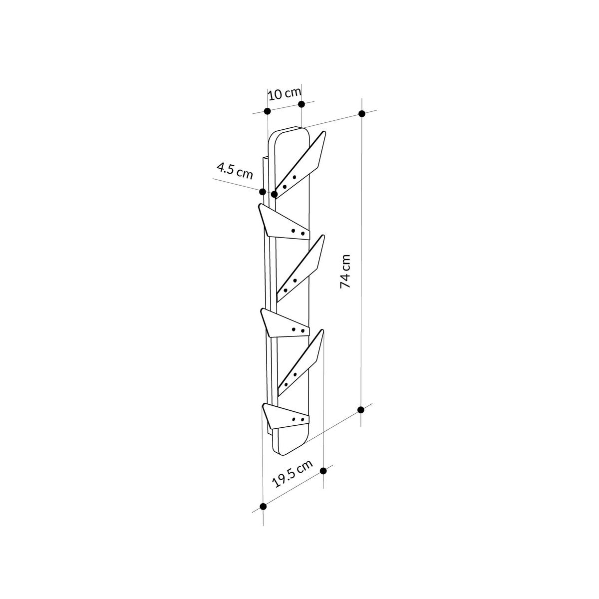 WANDGARDEROBE Alesta Weiß 10/75/4.5 cm - Weiß, Holzwerkstoff (10/75/4.5cm) - Decortie