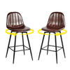 BARHOCKER Drehbare 2er-Set H67 cm - Rotbraun/Schwarz, Textil/Metall (42.5/97/46.5cm) - Urban Meuble