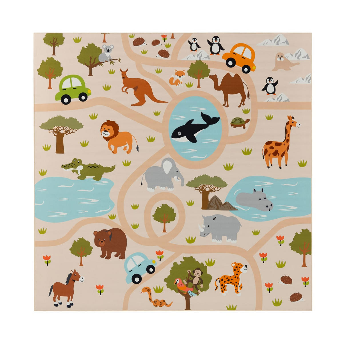 KINDERTEPPICH Bunt 200 x 200 cm - Multicolor, Kunststoff (200/200cm) - TT Home