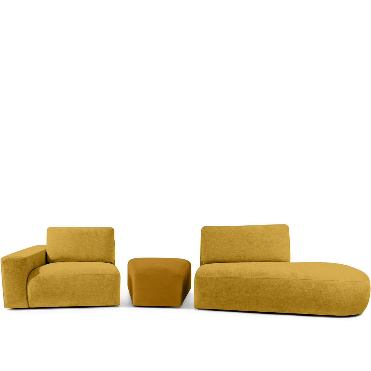 4-SITZER ECKSOFA ZUCCO Chenille rechts, Gelb - Gelb, Textil (350/84/105cm) - KONSIMO®