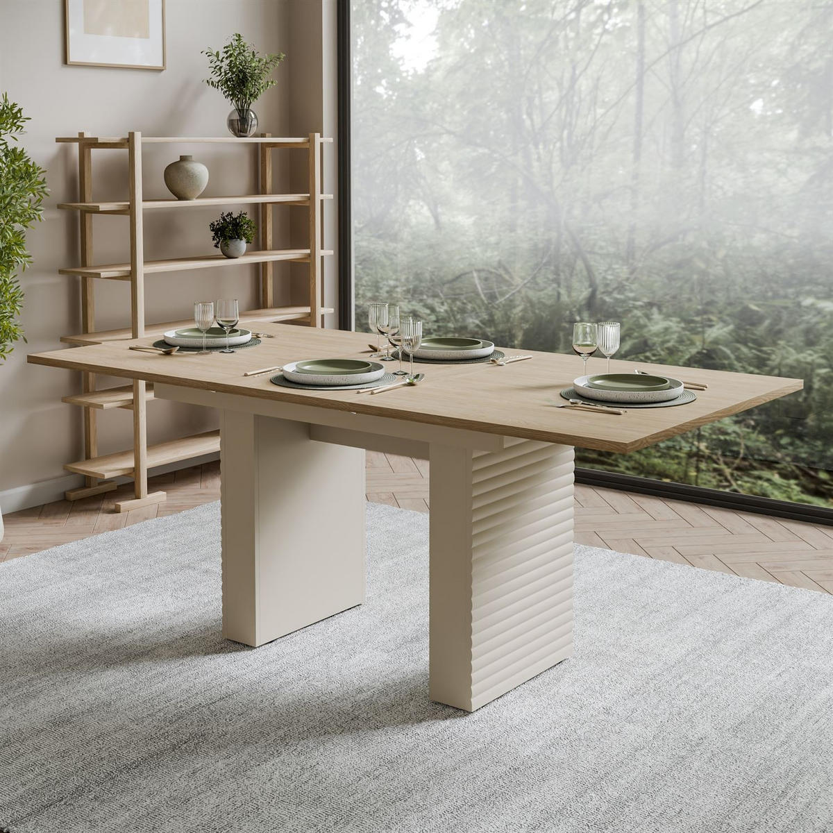 ESSTISCH FLORENCE, ausziehbar von 140–180 cm. - Kaschmir, Holzwerkstoff (90/140/75cm) - Lookway