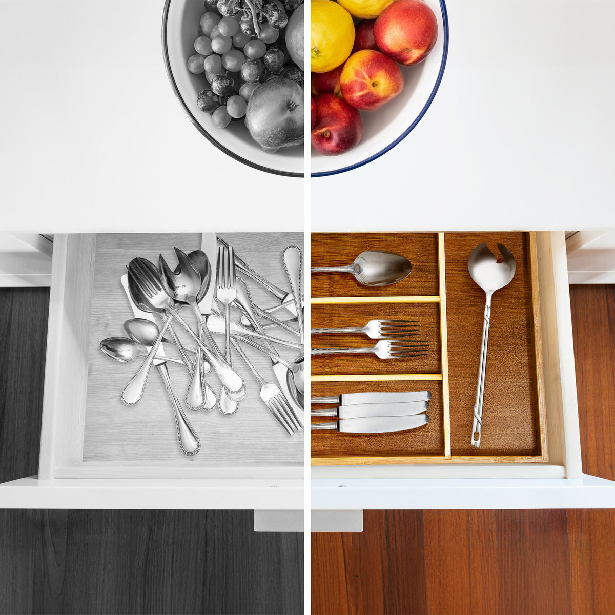 BESTECKKASTEN - Hellbraun, Holz (34/4/25cm) - Relaxdays