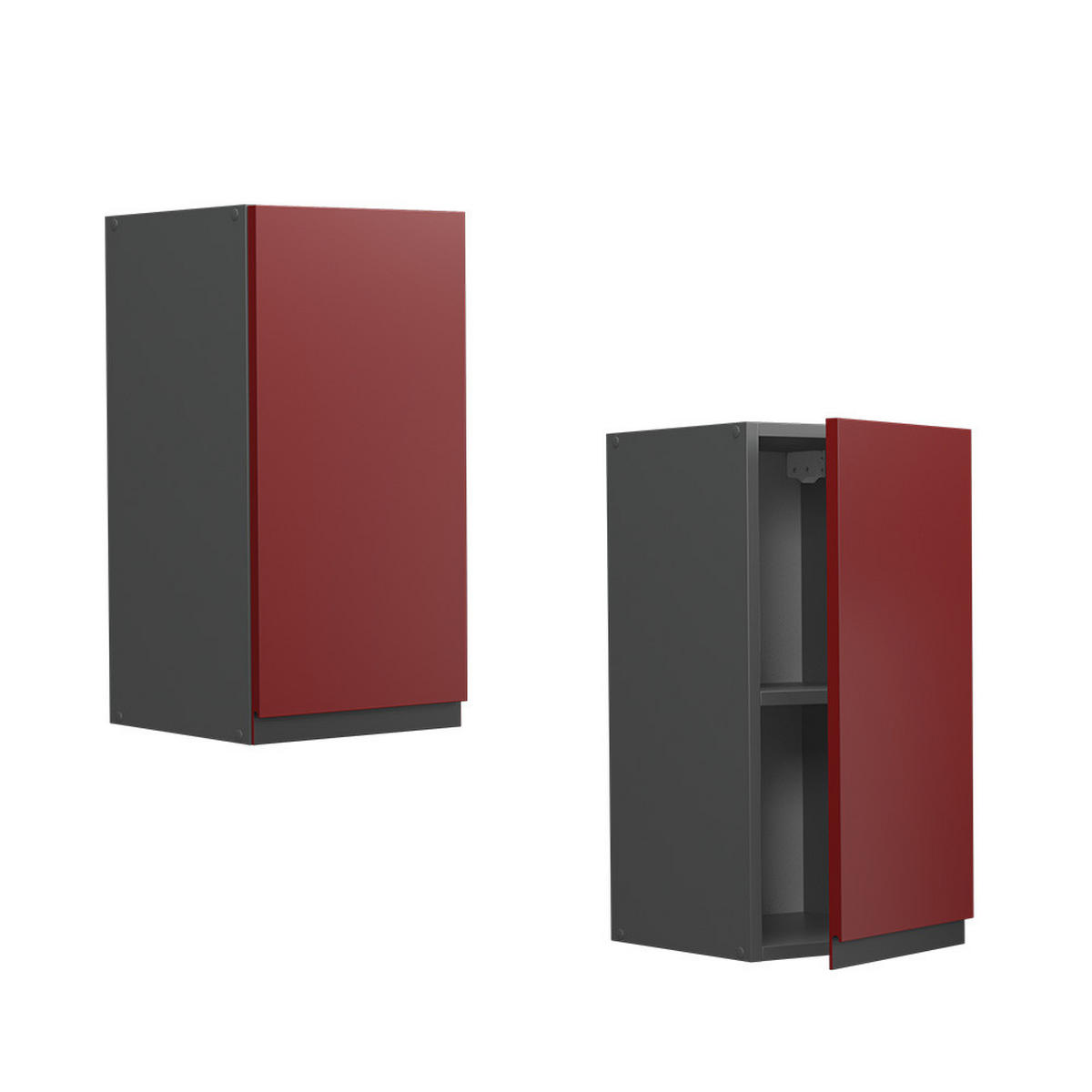 HÄNGESCHRANK R-Line Rot 30 cm J-Shape - Anthrazit/Rot, Holzwerkstoff (30/60/31cm) - Vicco