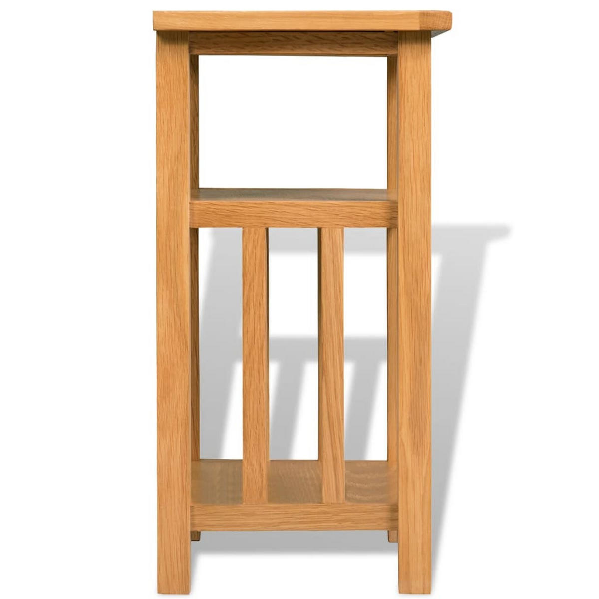BEISTELLTISCH mit Zeitungsablage 27x35x55 cm Massivholz Eiche - Braun, Holz (27/35/55cm) - furnicato