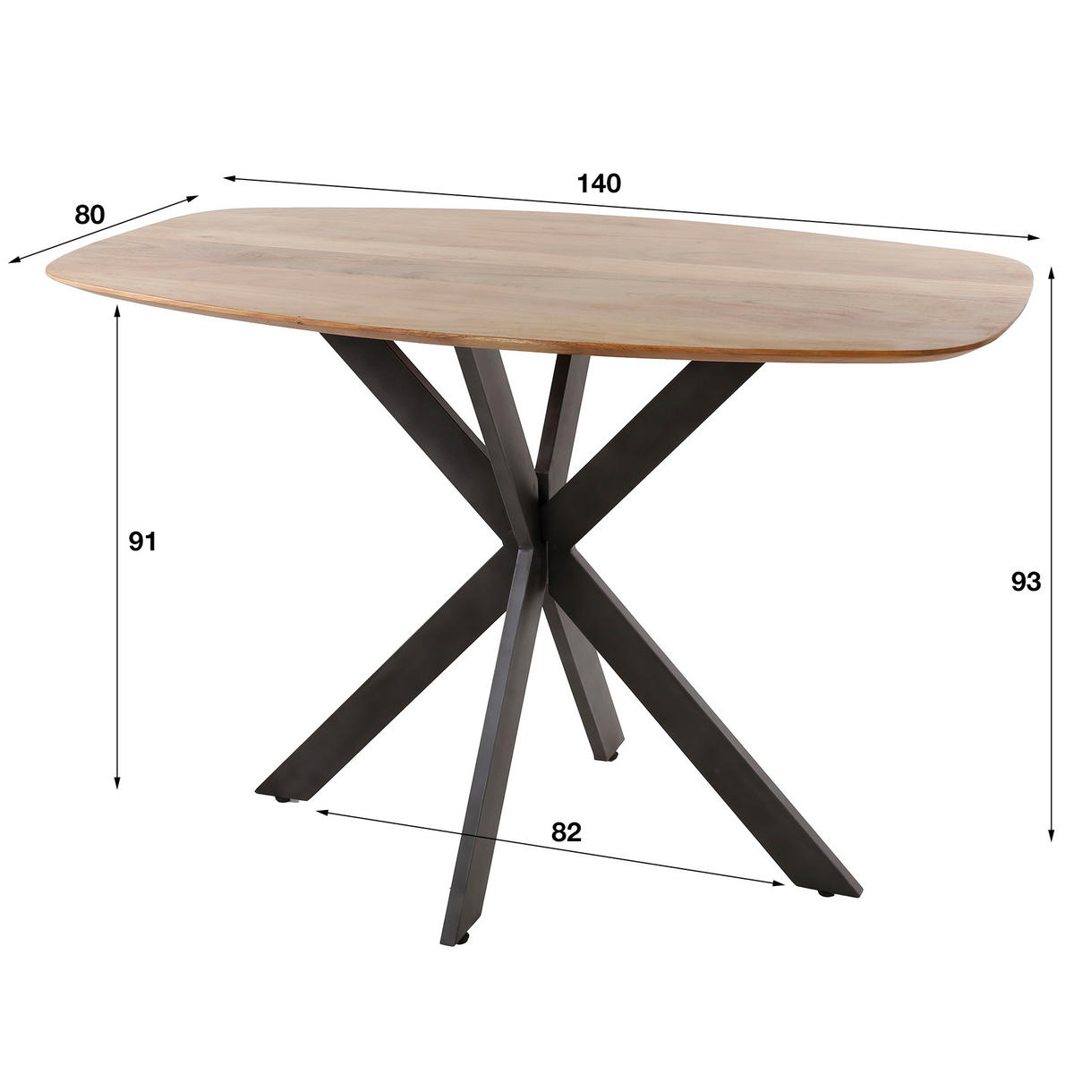 BARTISCH Arhus Braun 80/140/ 92 cm - Braun, Holz (80/140/92cm) - Hoyz Collection