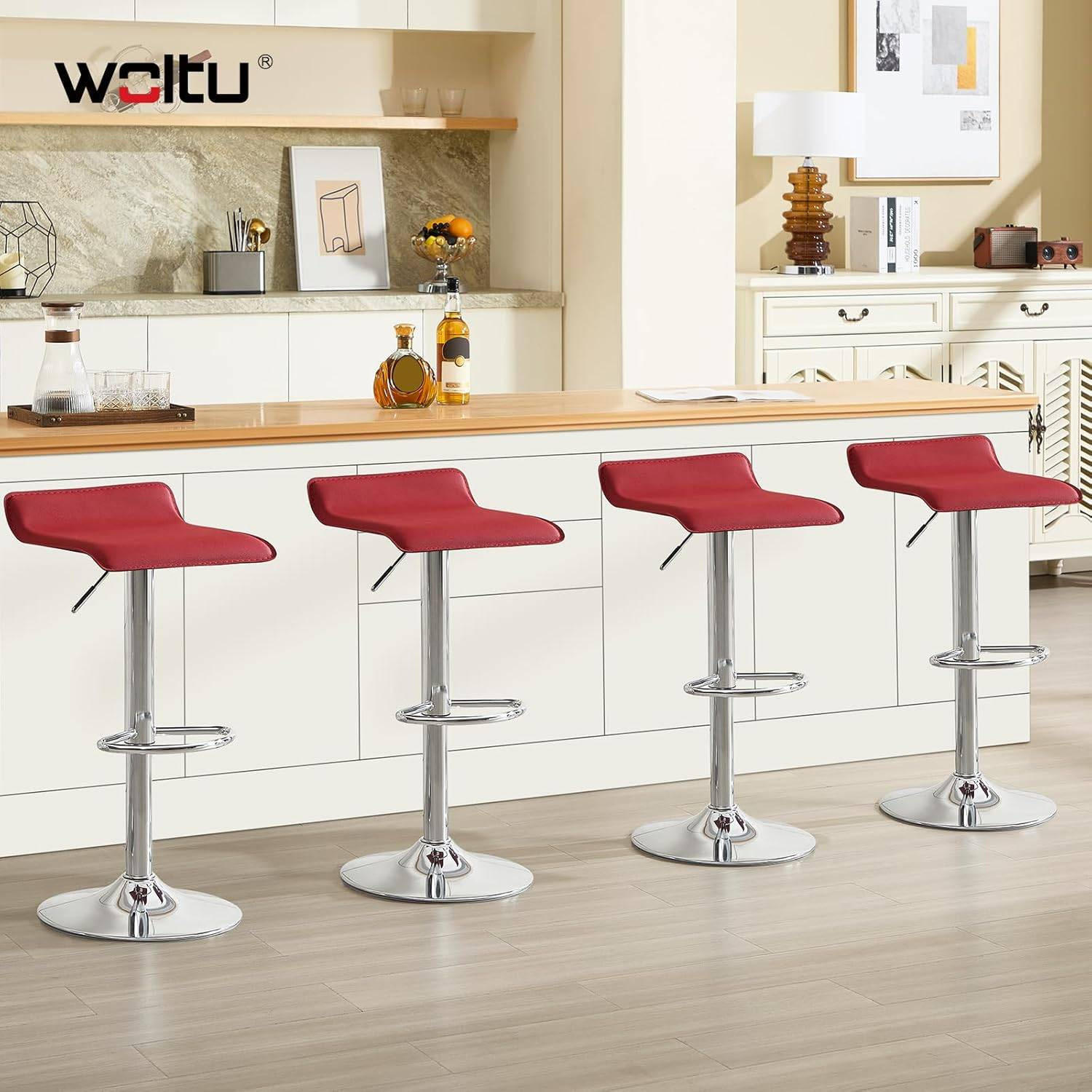 Thumbnail - Woltu Barhocker,, Bordeaux, Metall, 38.5x84x39.5 cm, Esszimmer, Barmöbel, Barhocker