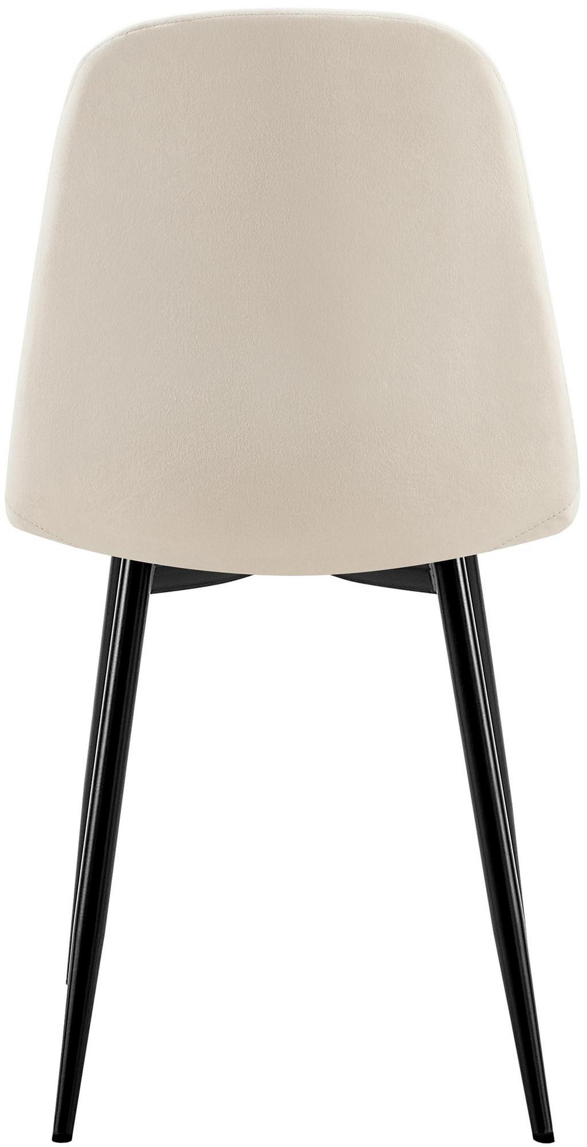 STUHL Metall cremeweiß - Schwarz/Weiß, Textil/Metall (45/88/54cm) - CLP
