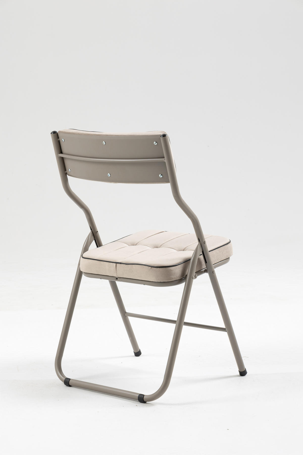 KLAPPSTUHL DE-36266 2er-Set mit gepolstertem Sitz Khaki - Sandfarben, Metall (47/80/46cm) - ComfortXL