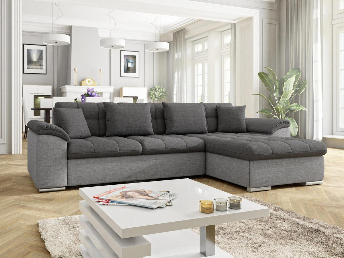 ECKSOFA Diana Lux, Seite: Rechts - Greige, Holz/Textil (280/160cm) - MIRJAN24