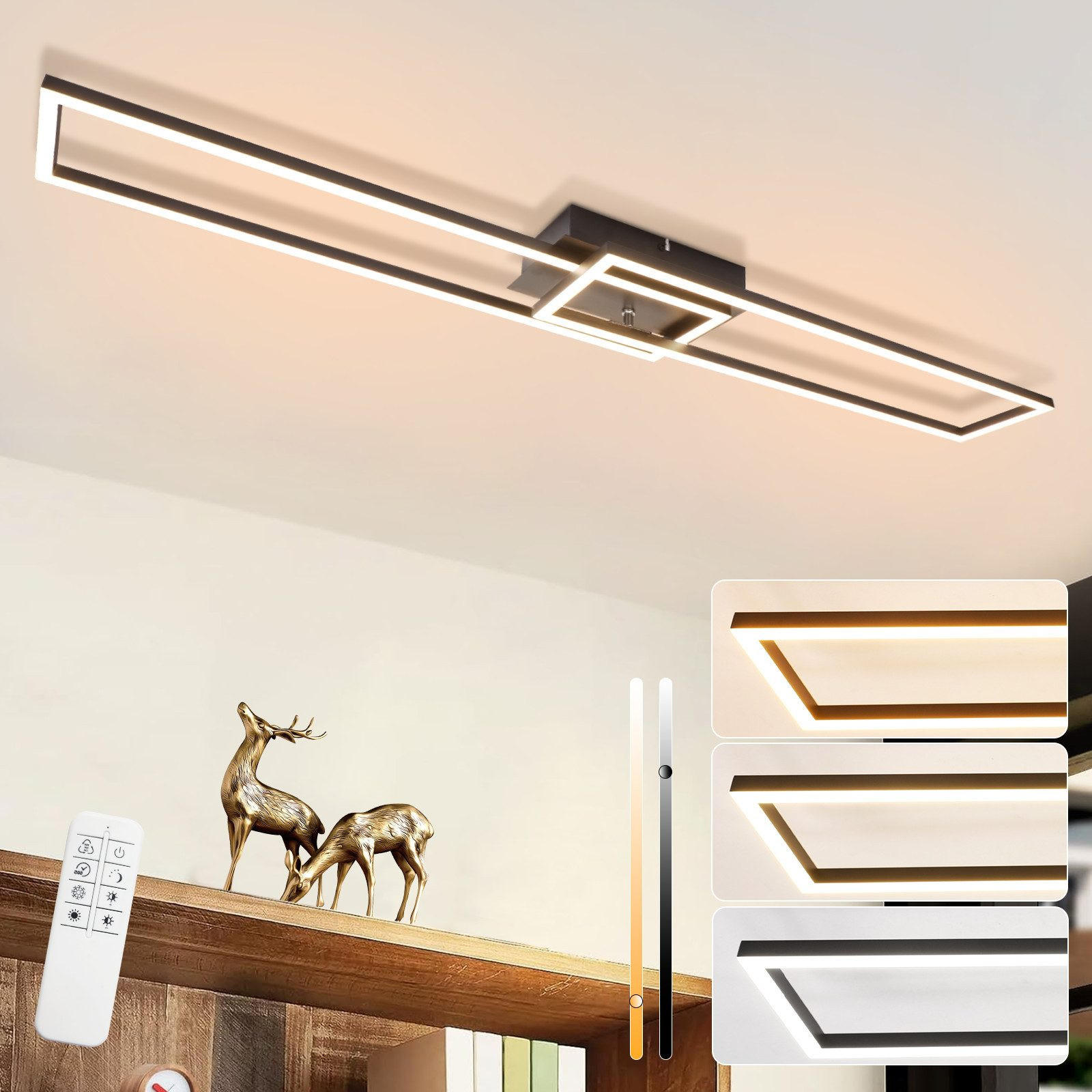 Thumbnail - Nettlife Led-Deckenleuchte, Schwarz, Metall, 17.2x5x95 cm, Lampen & Leuchten, Innenbeleuchtung, Deckenleuchten