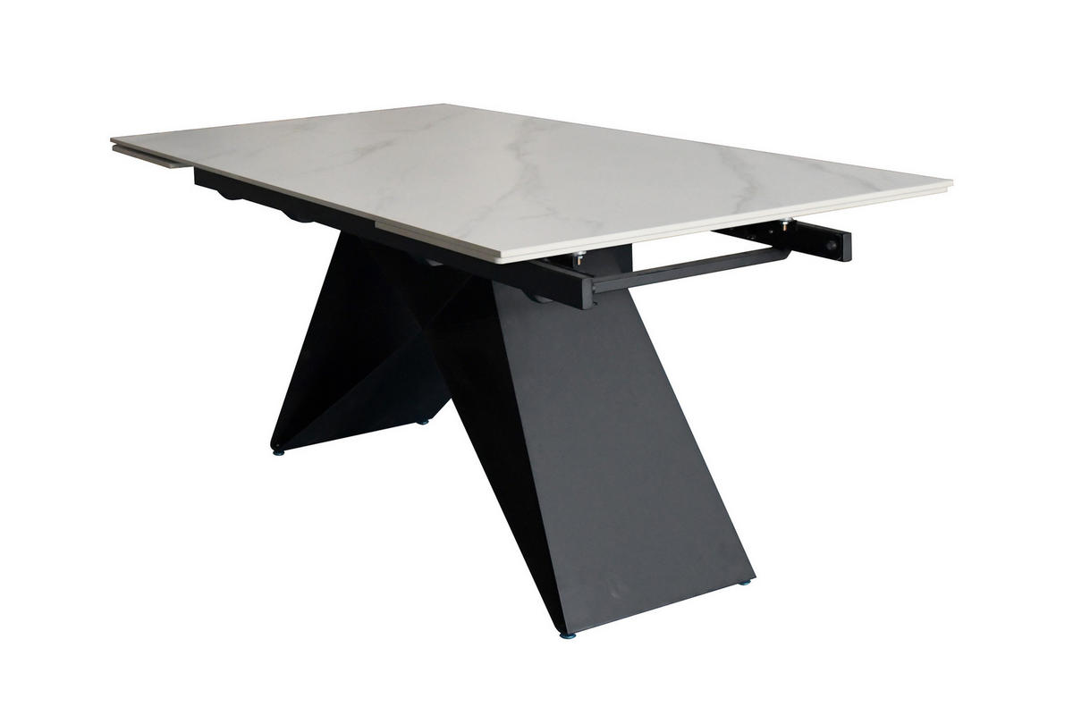 ESSTISCH MILLIE - Schwarz/Weiß, Keramik (90/180/76cm) - SAM