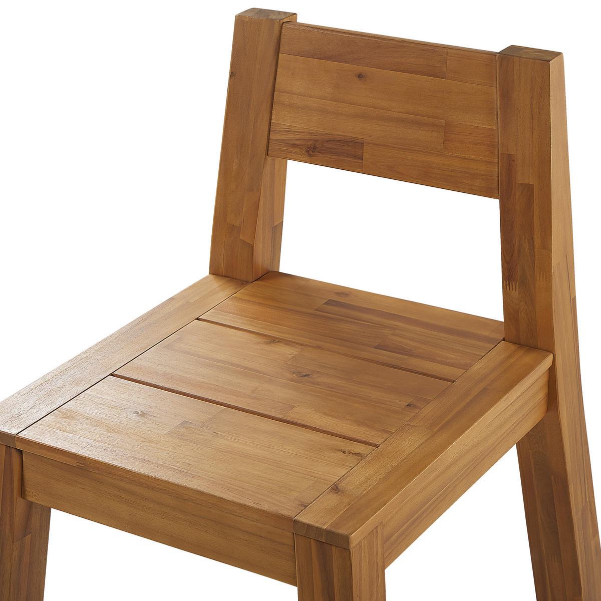 GARTENSTUHL 2er-Set Akazienholz hellbraun Livorno - Hellbraun, Holz (59/81/61cm) - Beliani