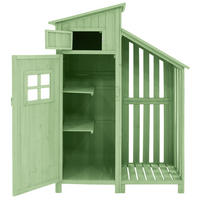 GARTENSCHRANK aus Massivholz 124x46x174cm Grün mit 2 Regalen - Grün, Holz (46/174/124cm) - Modfu