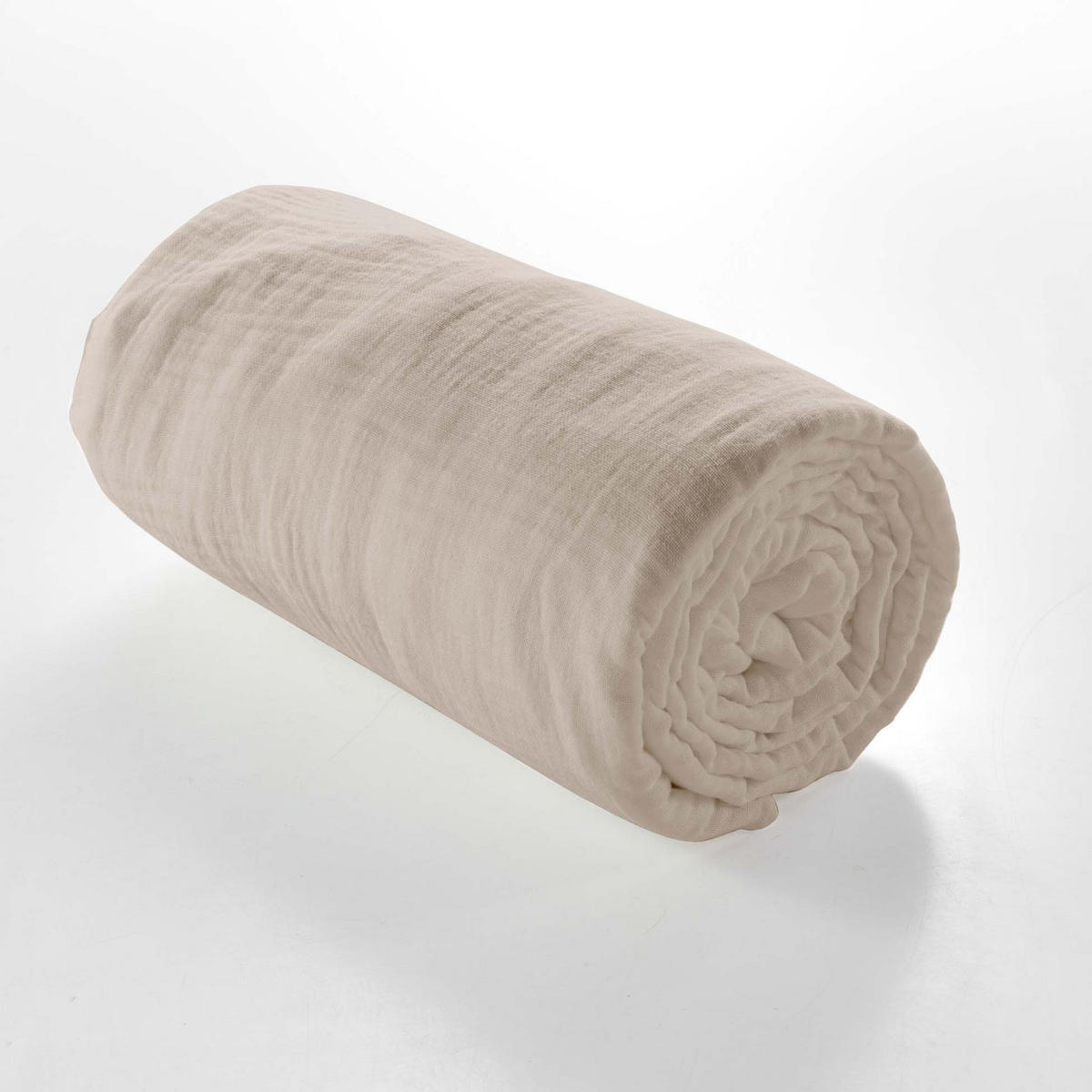 SPANNBETTLAKEN aus Musselin Angelia 200/160/0,1 cm - Beige, Naturmaterialien (160/200cm) - Douceur d´intérieur