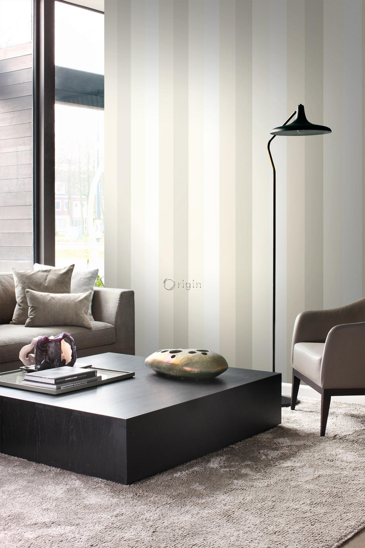 TAPETE Streifen 53 cm x 10.05 m - Goldfarben, Papier (53/1000cm) - Origin Wallcoverings