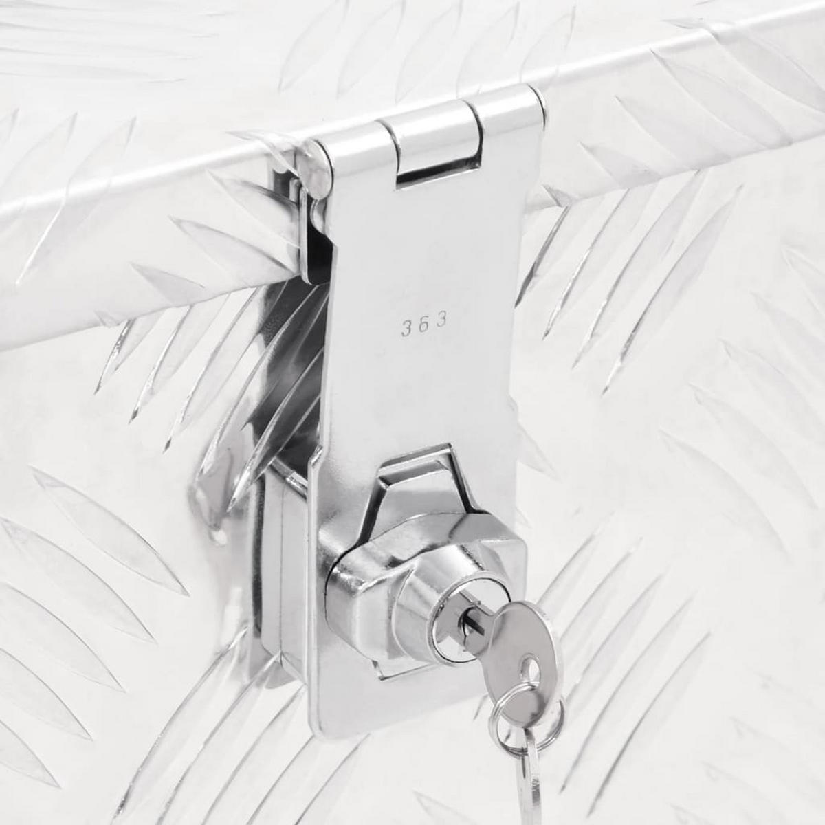 ALUMINIUMBOX mit Deckel Metallkiste 50x15x20,5 cm Silber - Silberfarben, Metall (50/20.5/15cm) - DELUKE