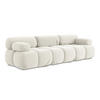 3-SITZER SOFA Samt Stoff Beige - Beige/Creme, Kunststoff/Textil (285/70/96cm) - Makamii