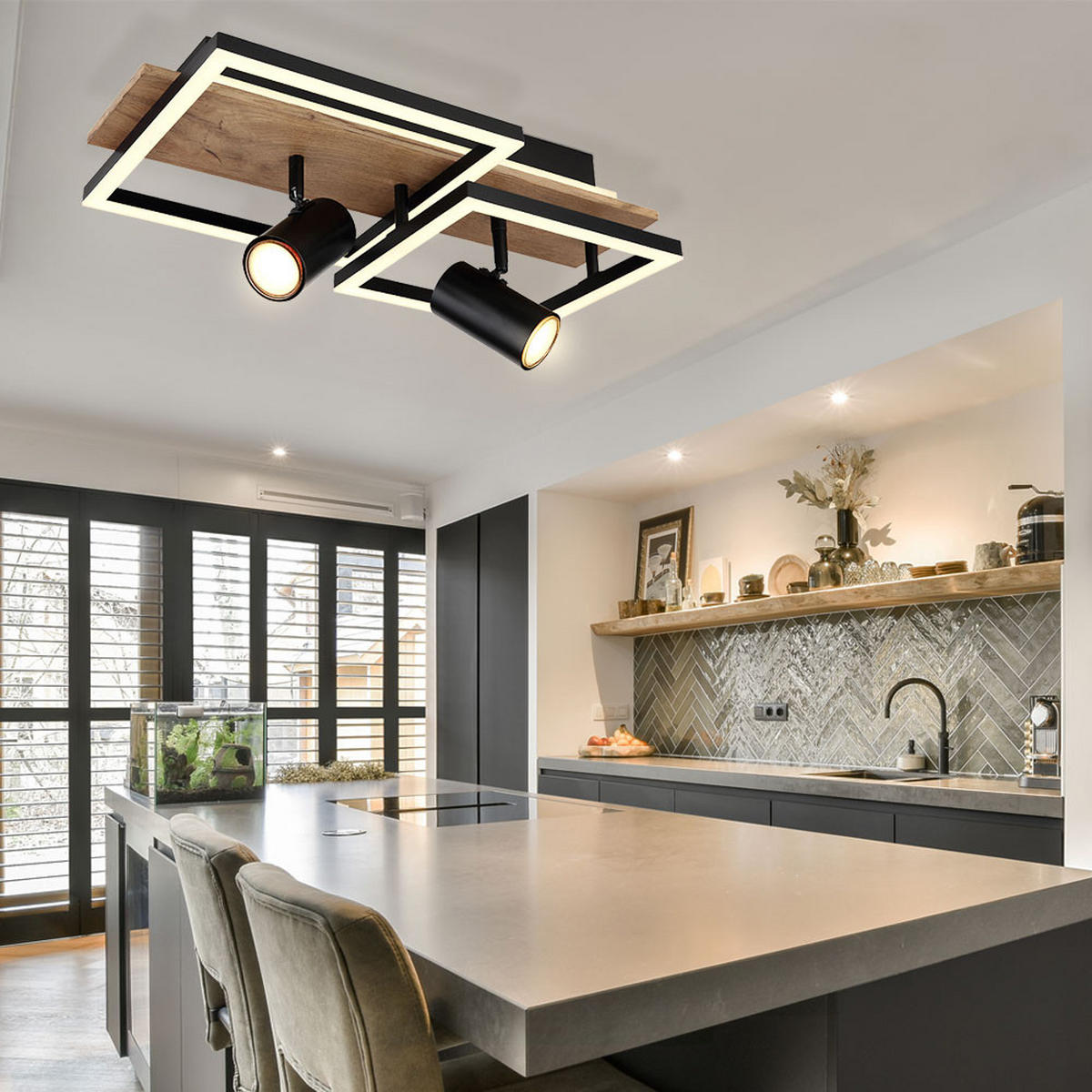 LED DECKENLEUCHTE KASSU Metall Braun - Braun, Metall (50/27/18cm)