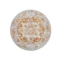 VINTAGE-TEPPICH Miray waschbar ø 160 cm rund - Orange/Grau, Kunststoff (160/160cm) - benuta Nest