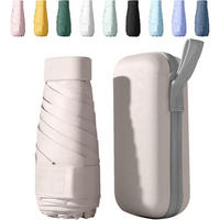 TASCHENSCHIRM mit UV-Schutz und Etui cremefarben - Creme, Kunststoff (48.5/88cm)