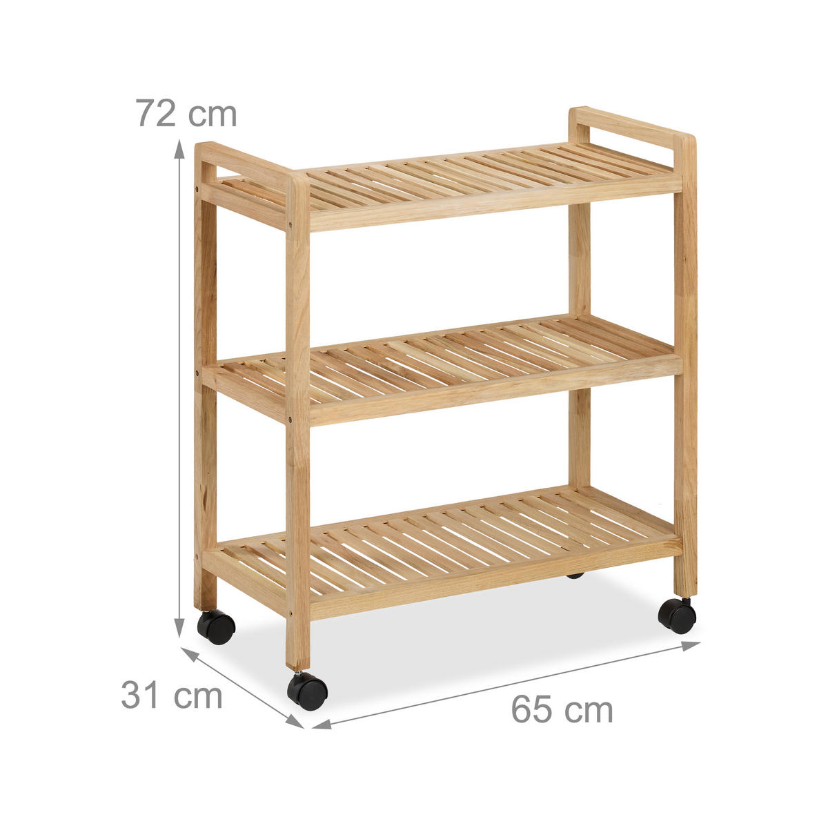 BADREGAL - Hellbraun, Holz/Kunststoff (65/72/31cm) - Relaxdays