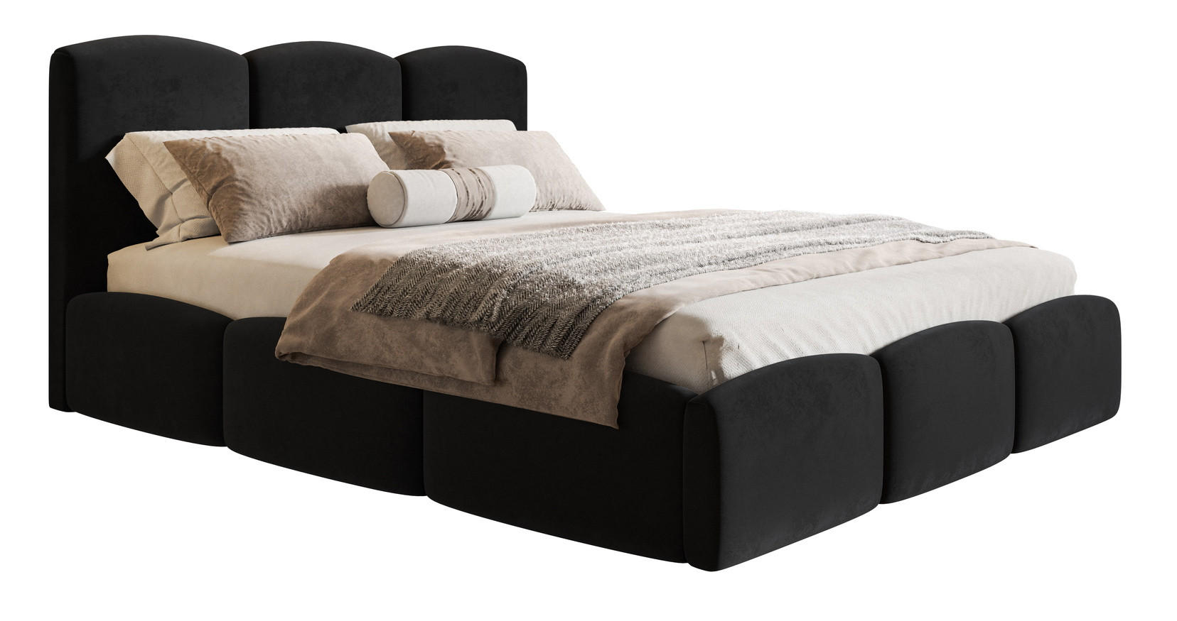 Emporius Polsterbett Schwarz 140x200 cm