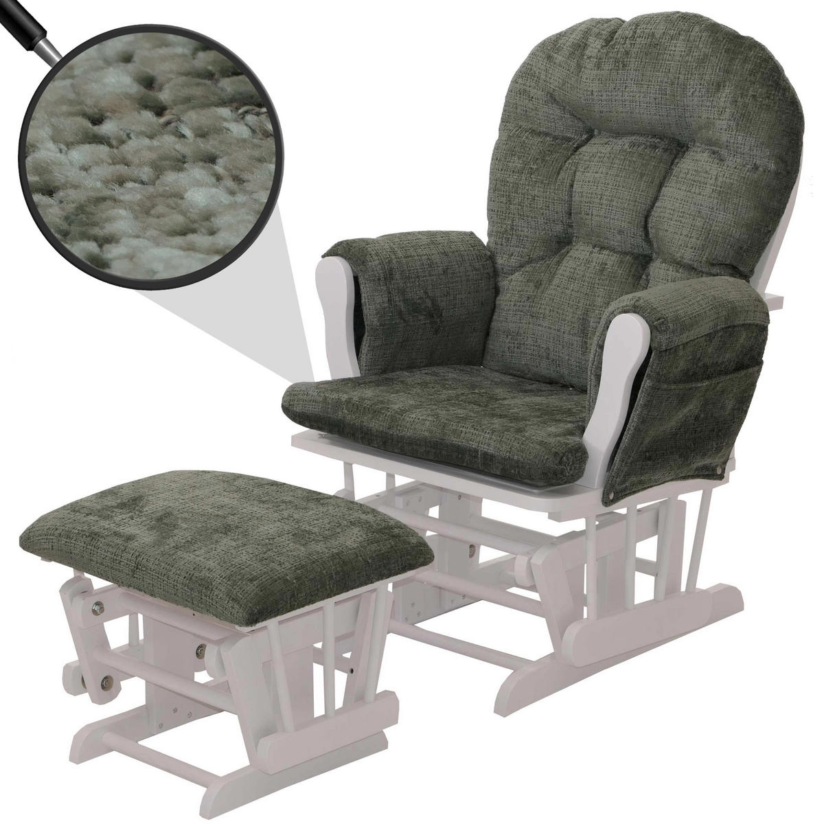 RELAXSESSEL Grün, Weiß - Weiß/Grün, Textil (75/100/71cm) - MCW